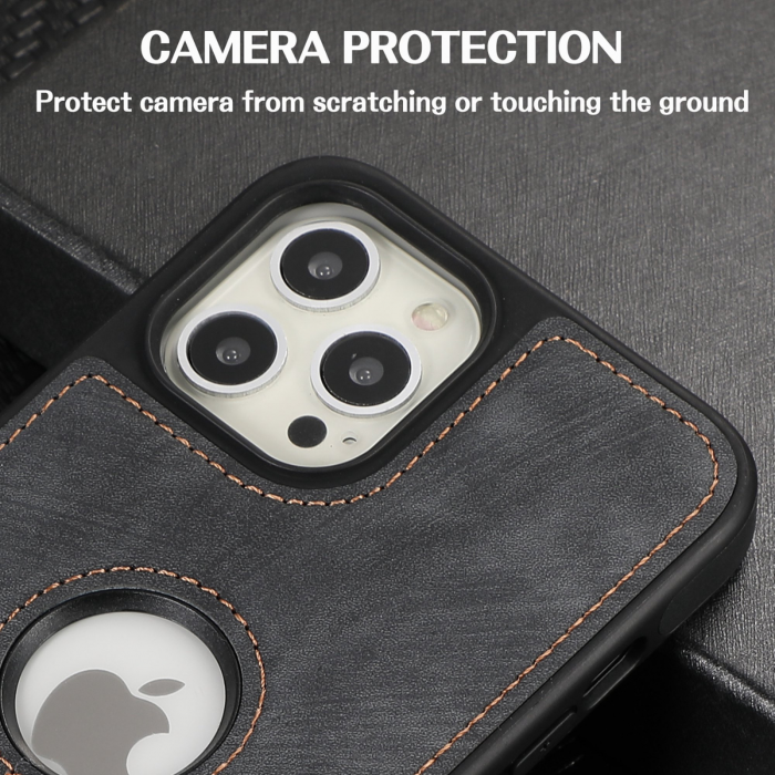 Husa pentru iPhone 16 din Piele, New Business, Graphite Black Mat [9]