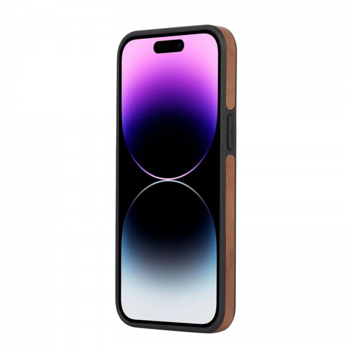 Husa pentru iPhone 15 din Piele, New Business, Brown Mat [6]