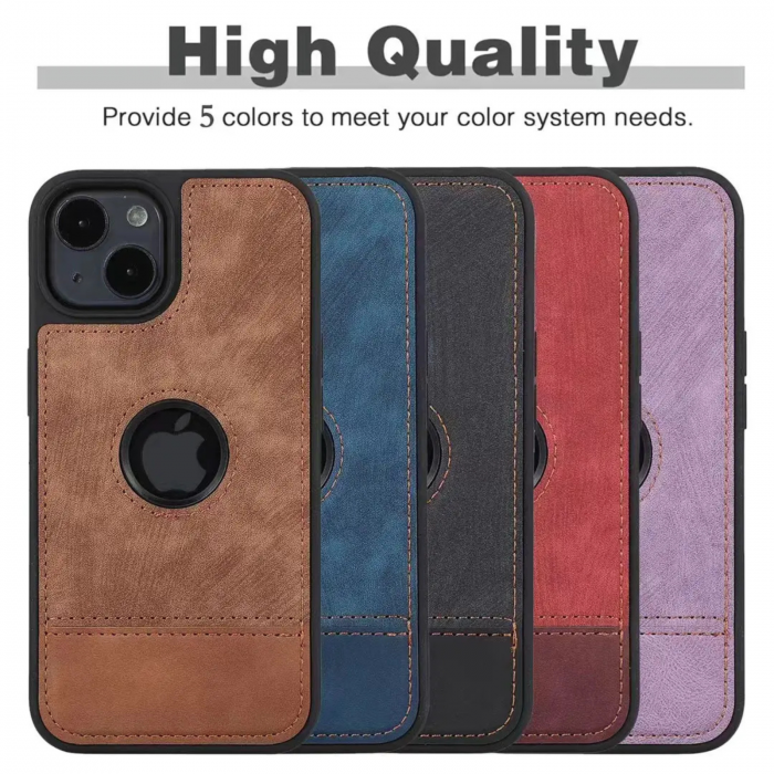 Husa pentru iPhone 15 Pro Max din Piele, New Business, Purple Mat [9]