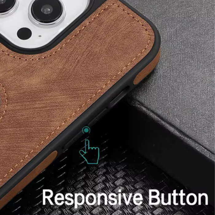 Husa pentru iPhone 15 din Piele, New Business, Brown Mat [8]