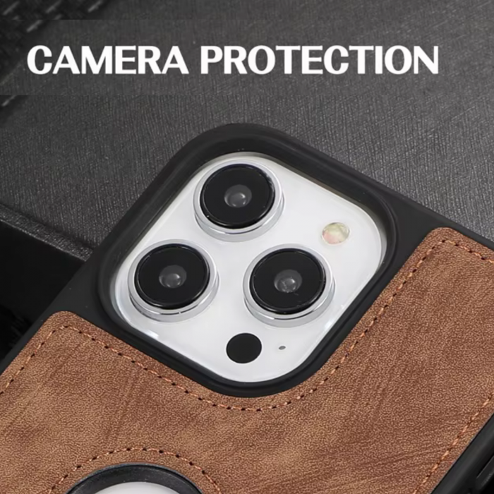 Husa pentru iPhone 15 din Piele, New Business, Brown Mat [7]