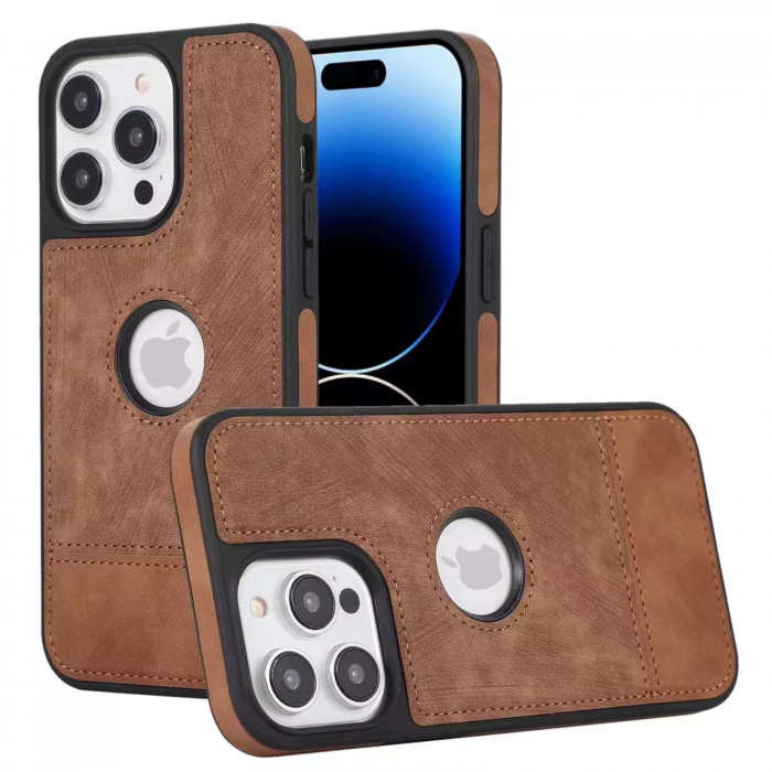 Husa pentru iPhone 15 din Piele, New Business, Brown Mat [2]
