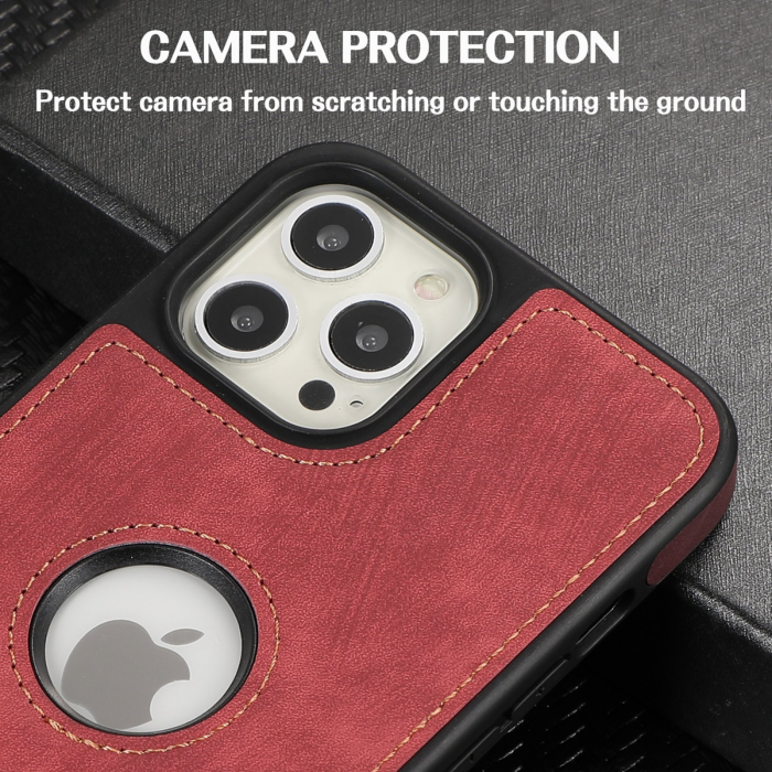 Husa pentru iPhone 15 Plus din Piele, New Business, Rosu Mat [7]