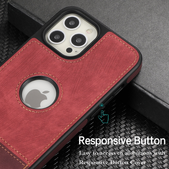 Husa pentru iPhone 14 Pro Max din Piele, New Business, Rosu Mat [8]