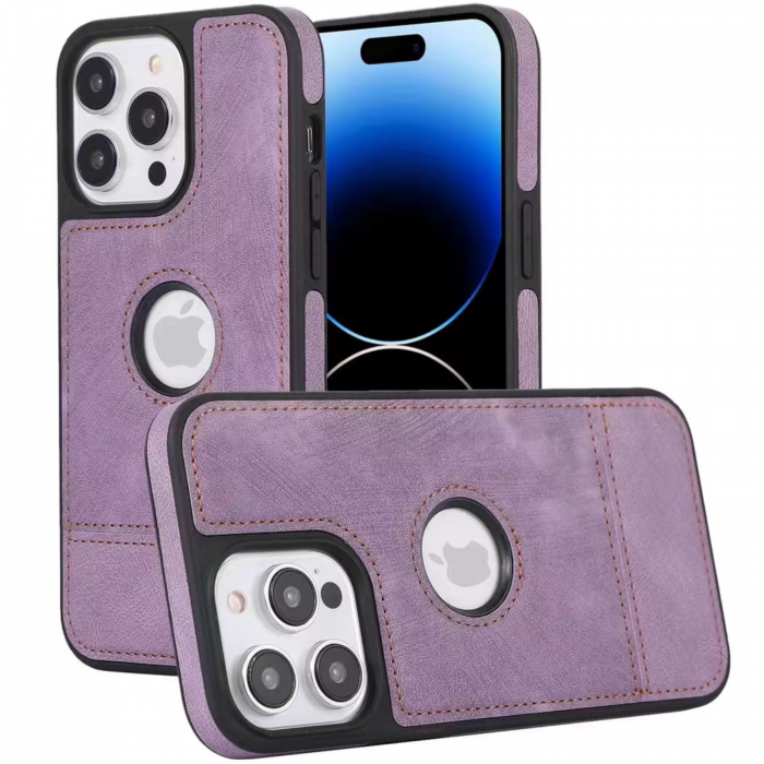 Husa pentru iPhone 15 Plus din Piele, New Business, Purple Mat [2]