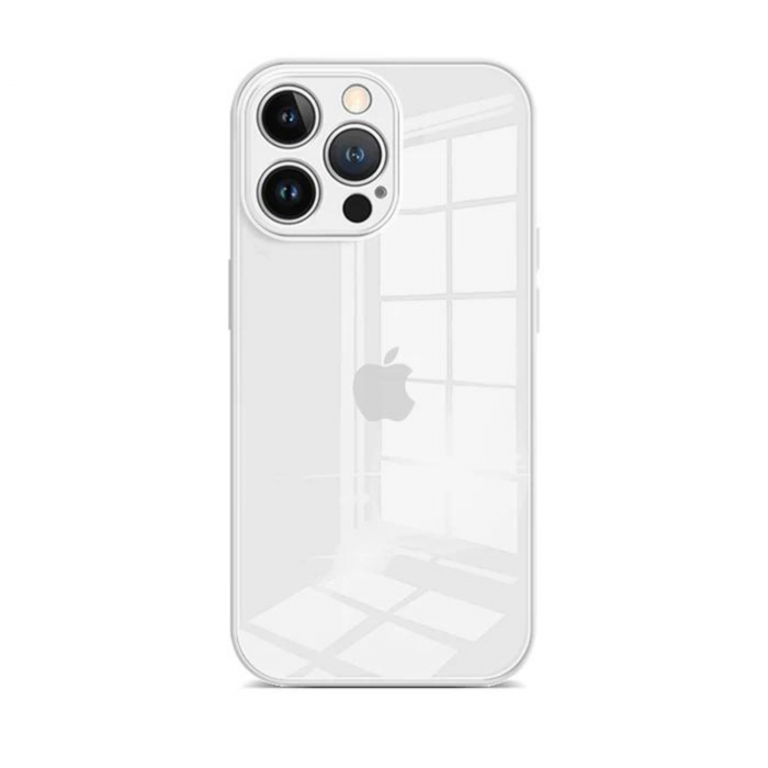 Husa Pentru Iphone 14 Plus Sticla si Silicon, Alba [1]