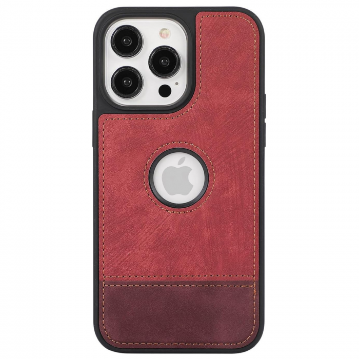 Husa pentru iPhone 15 Plus din Piele, New Business, Rosu Mat [1]