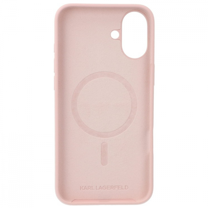 Husa pentru iPhone 16 Karl Lagerfeld Silicone Ring MagSafe (KLHMP16SSCMKCRHP) Karl&Choupette, Pink [4]