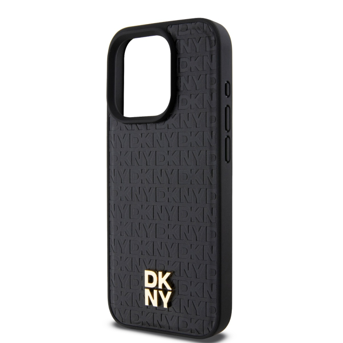 Husa pentru iPhone 15 Pro Max, DKNY PU Leather Repeat Pattern Stack Logo MagSafe, Black [3]
