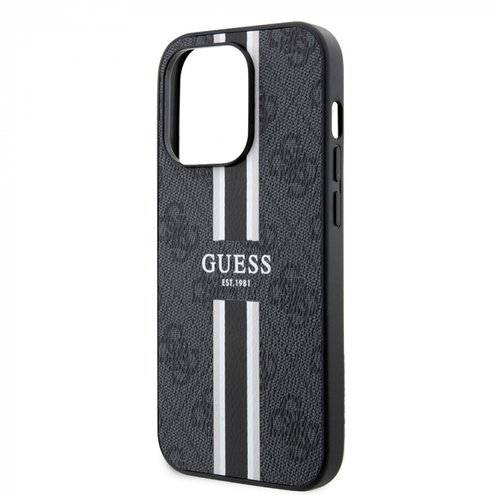 Husa pentru iPhone 15 Pro Max Hardcase 4G Printed Stripes MagSafe (GUHMP15XP4RPSK) - Black [3]