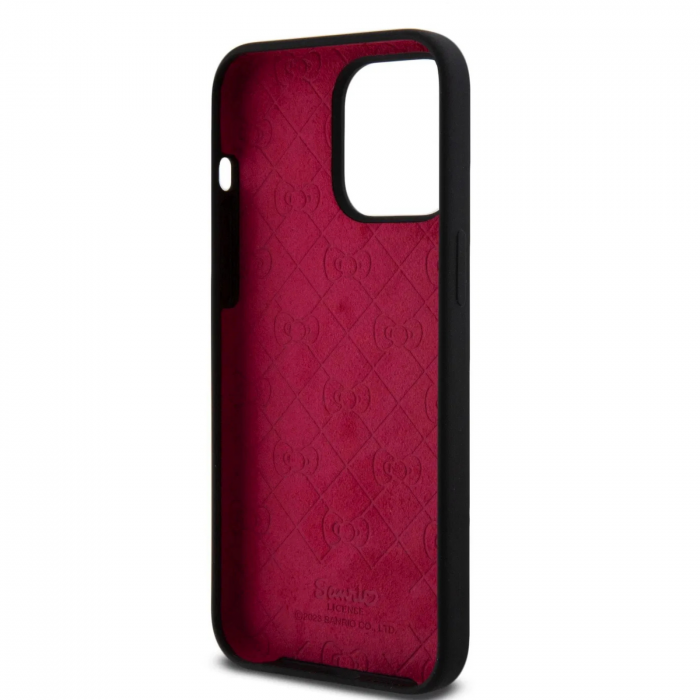 Husa pentru iPhone 15 Pro Max Hello Kitty Liquid Silicone Daydreaming Logo, Black [4]