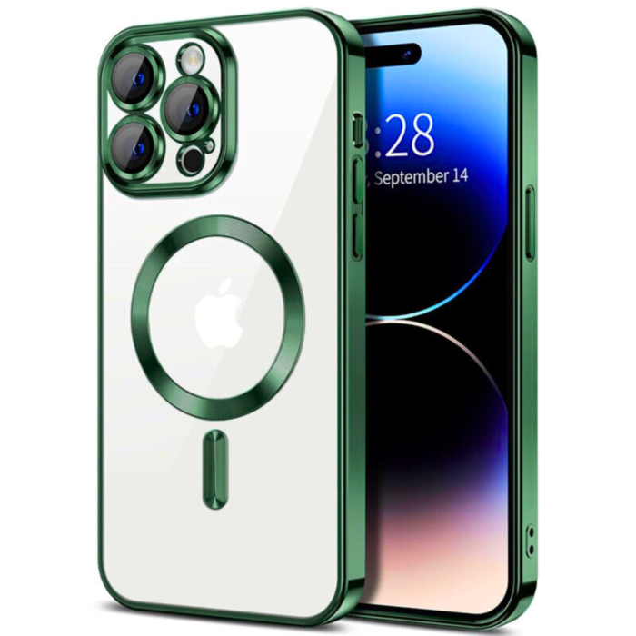 Husa pentru iPhone 15 Pro Max, Luxury MagSafe Anti-Shock cu Protectie Lentile Camera, Green [1]