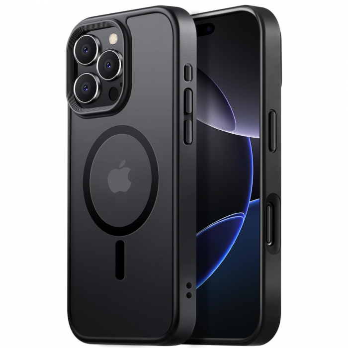 Husa pentru iPhone 16 Pro, MagSafe, Drop Resistant Shockproof, Matte Skin Black [1]