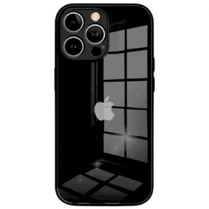Husa pentru Iphone 16 Pro, Sticla si Silicon, Neagra [1]