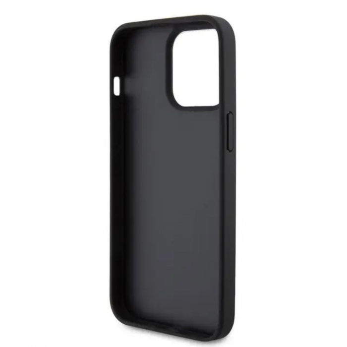 Husa pentru iPhone 15 Pro Max U.S. Polo PU Leather Mesh Pattern Double Horse, Black [6]