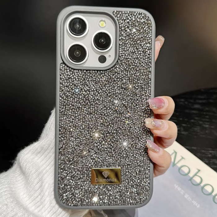 Husa pentru iPhone 16 Shiny Luxury Diamond, Gray [3]
