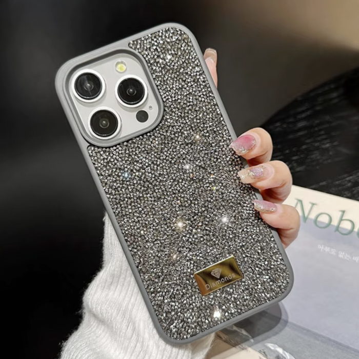 Husa pentru iPhone 16 Shiny Luxury Diamond, Gray [2]