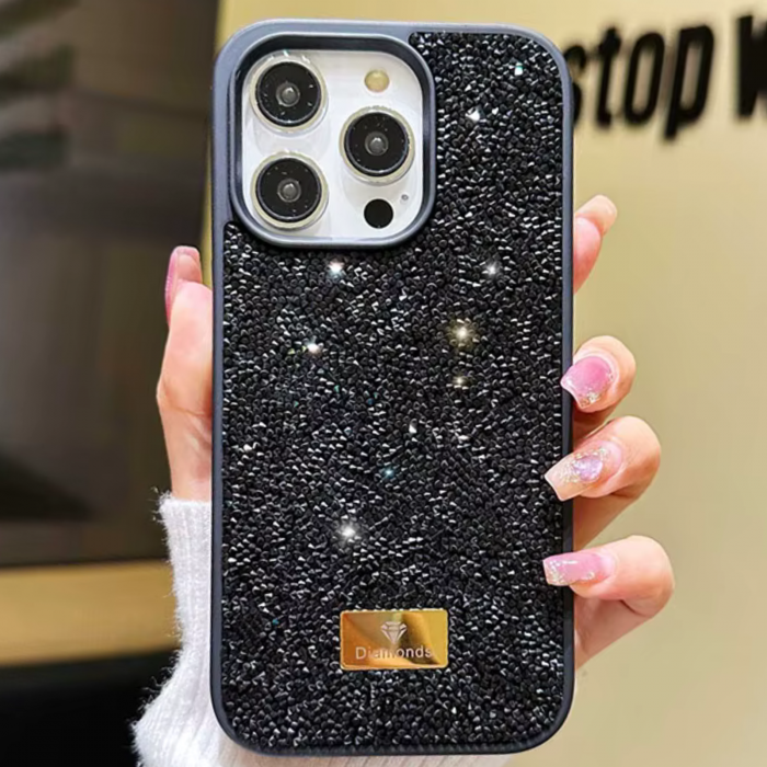 Husa pentru iPhone 17 Pro, Shiny Luxury Diamond, Black [3]