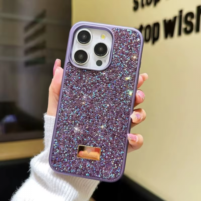 Husa pentru iPhone 16 Pro, Shiny Luxury Diamond, Deep Purple [5]