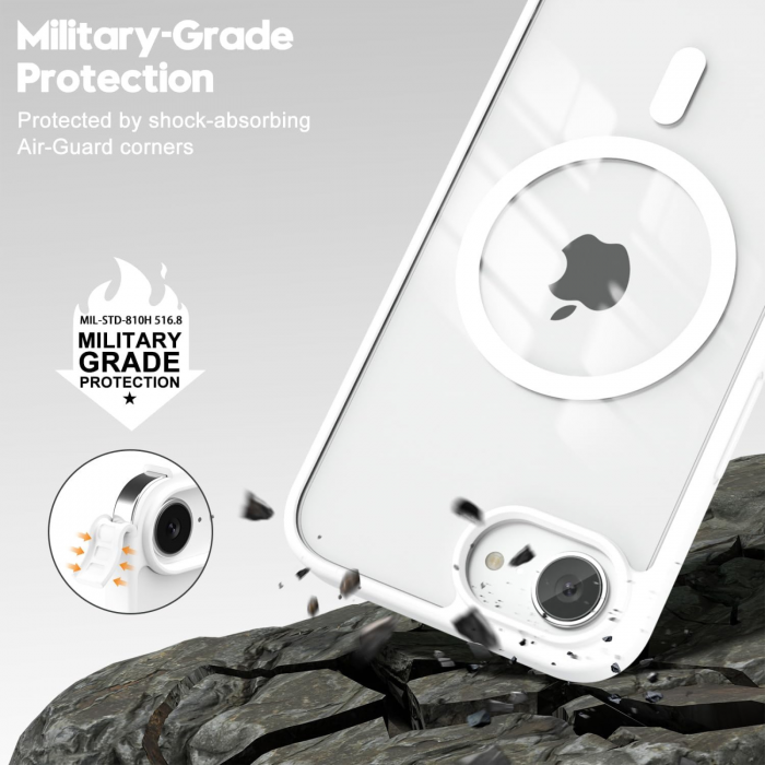 Husa pentru iPhone 16 E, Crystal Clear MagSafe, White [3]