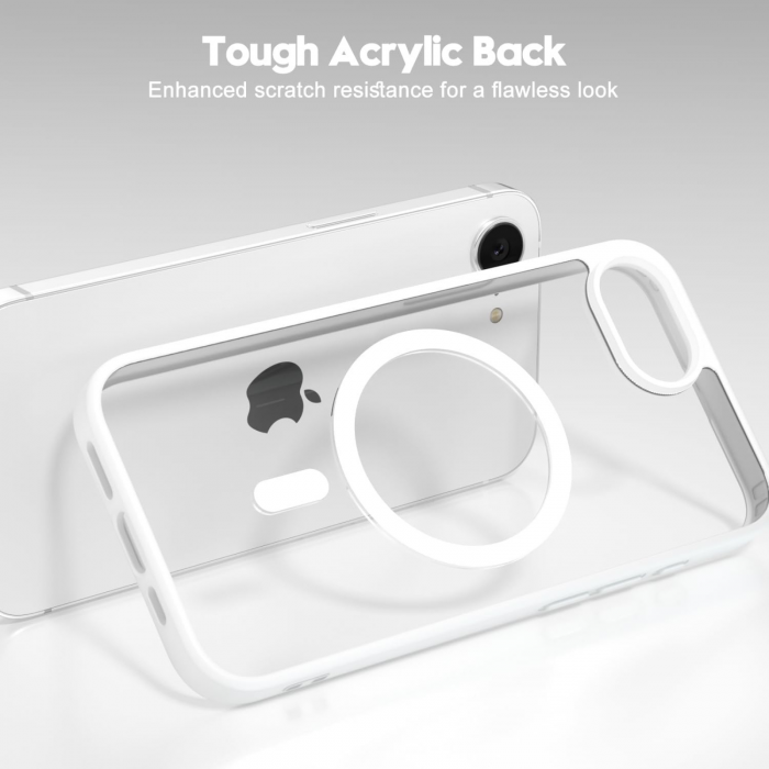 Husa pentru iPhone 16 E, Crystal Clear MagSafe, White [2]