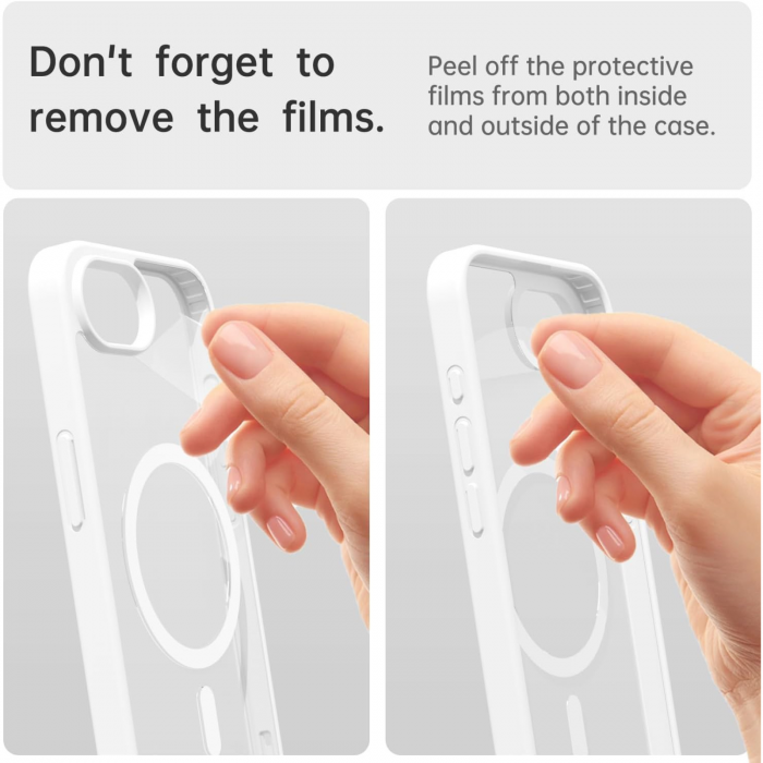 Husa pentru iPhone 16 E, Crystal Clear MagSafe, White [6]