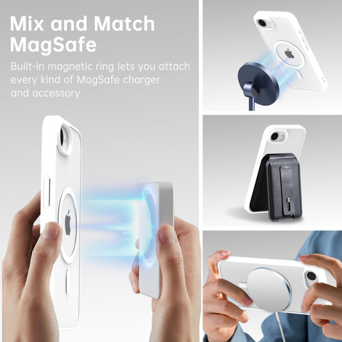 Husa pentru iPhone 16 E, Crystal Clear MagSafe, White [4]
