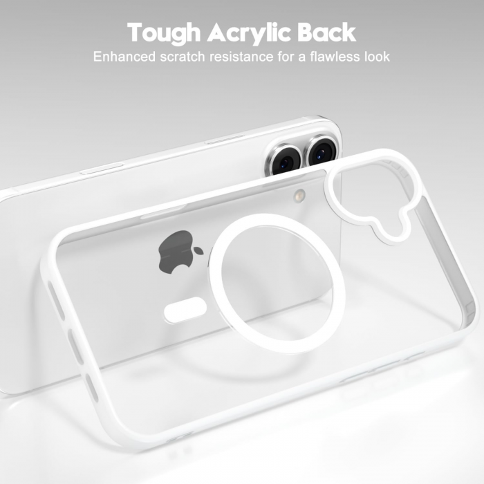 Husa pentru iPhone 16, Crystal Clear MagSafe, White [2]