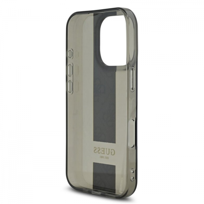 Husa pentru iPhone 16 Pro Guess IML Middle 4G Stripe, Black [5]