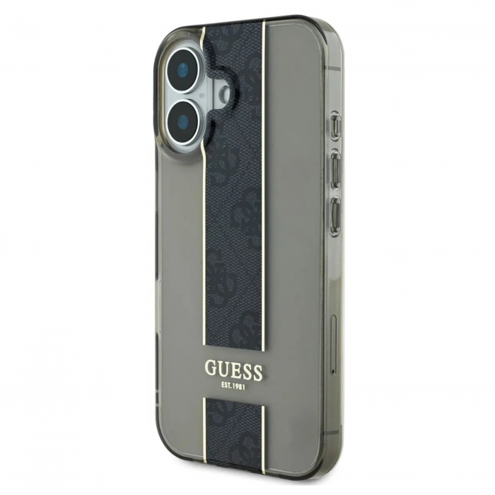 Husa pentru iPhone 16 Guess IML Middle 4G Stripe, Black [3]