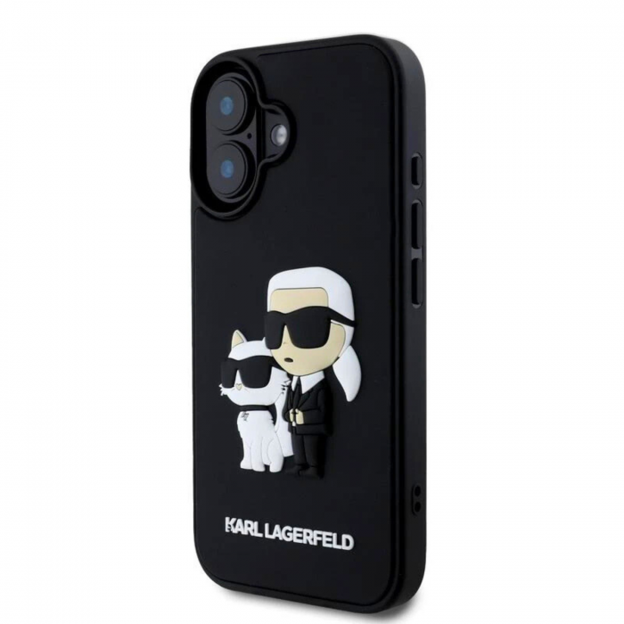 Husa pentru iPhone 16 Plus Karl Lagerfeld 3D Rubber Karl and Choupette, Black [3]