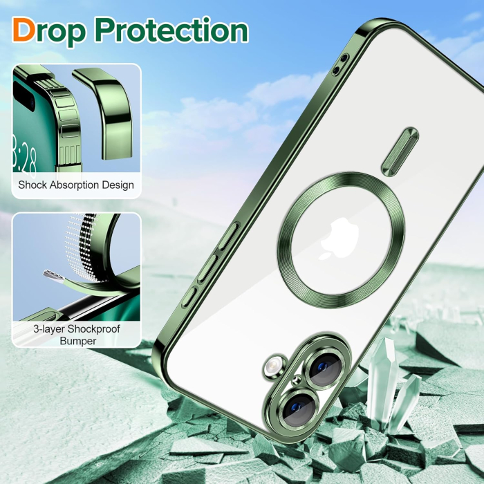 Husa pentru iPhone 17, Luxury MagSafe Anti-Shock cu Protectie Lentile Camera, Green [3]