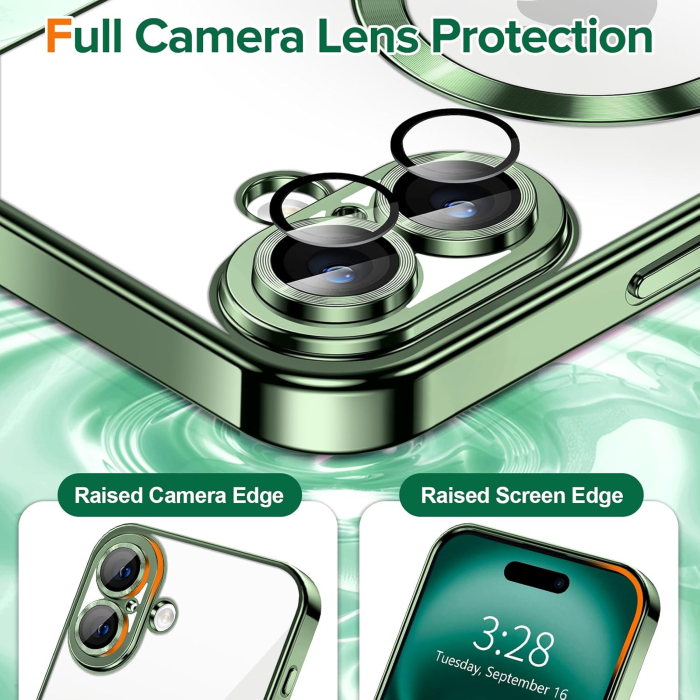 Husa pentru iPhone 16, Luxury MagSafe Anti-Shock cu Protectie Lentile Camera, Green [5]
