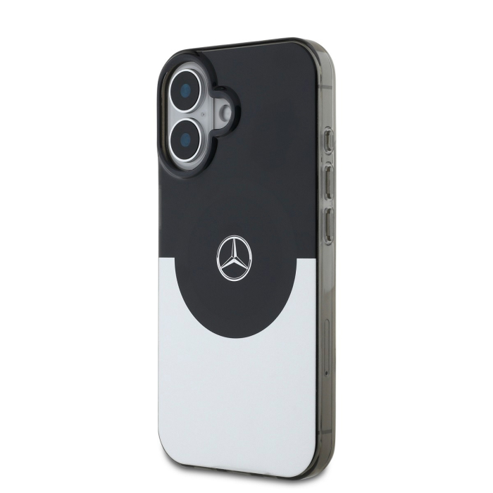 Husa pentru iPhone 16, Mercedes PC/TPU Double Layer MagSafe, Black/Silver [3]