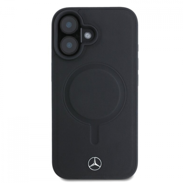 Husa pentru iPhone 16 Plus, Mercedes Smooth Leather MagSafe, Black [1]
