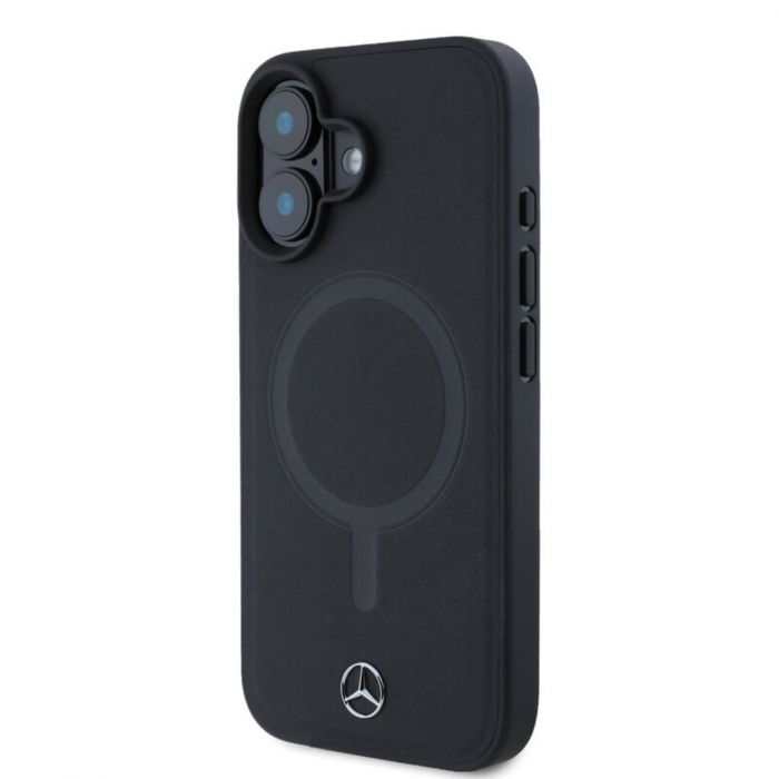 Husa pentru iPhone 16 Plus, Mercedes Smooth Leather MagSafe, Black [3]