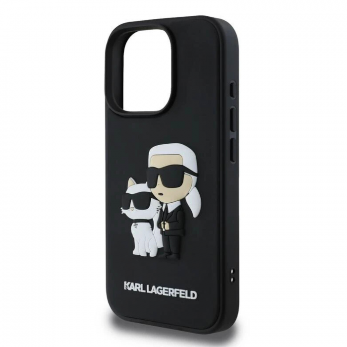 Husa pentru iPhone 16 Pro Karl Lagerfeld 3D Rubber Karl and Choupette, Black [6]