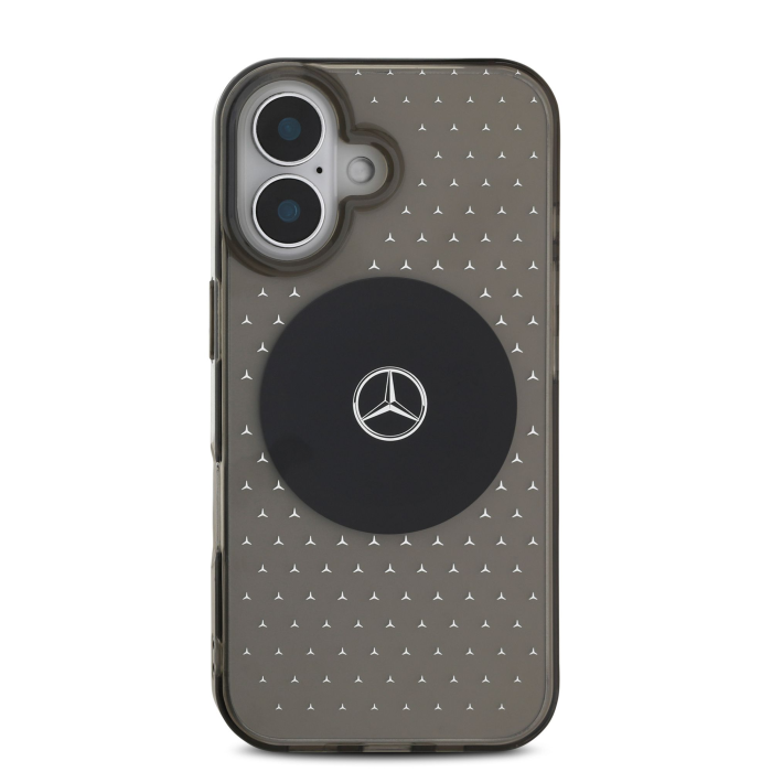 Husa pentru iPhone 16 Plus, Mercedes PC/TPU Star Pattern MagSafe, Black [2]