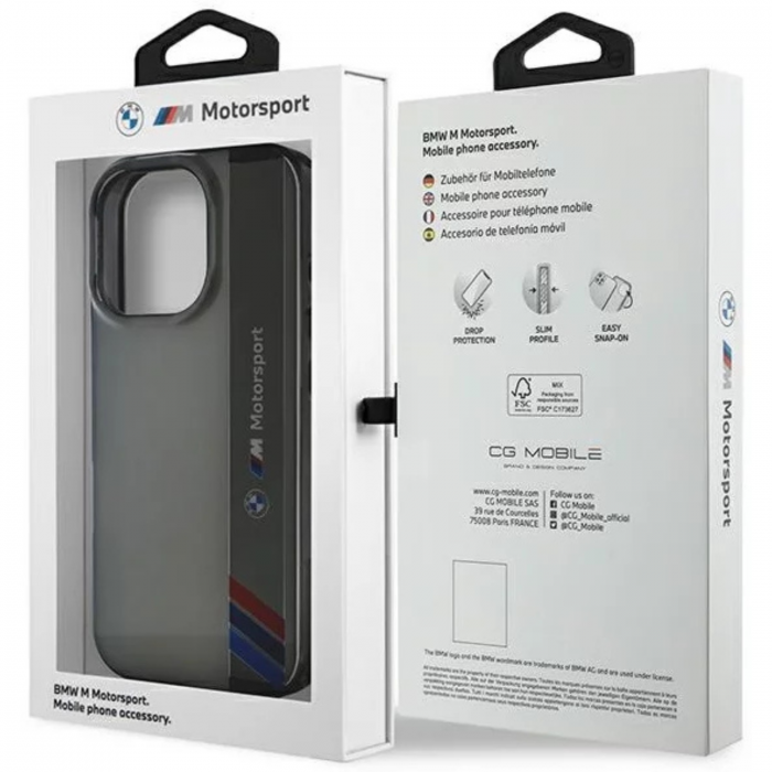 Husa pentru iPhone 16 Pro BMW IML Motorsport Vertical Stripe, Grey [8]