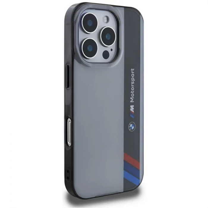 Husa pentru iPhone 16 Pro Max BMW IML Motorsport Vertical Stripe, Grey [4]