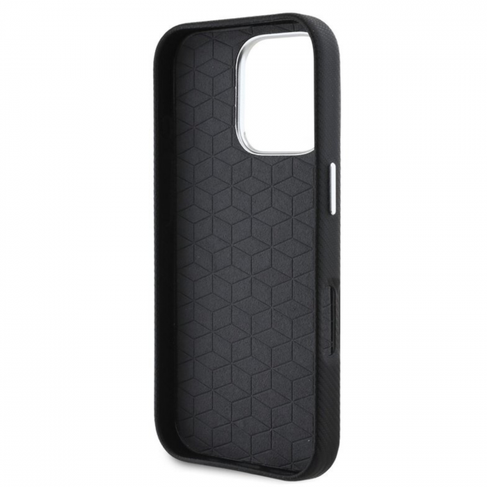 Husa pentru iPhone 16 Pro BMW M PU Kevlar Metal Logo, Black [5]