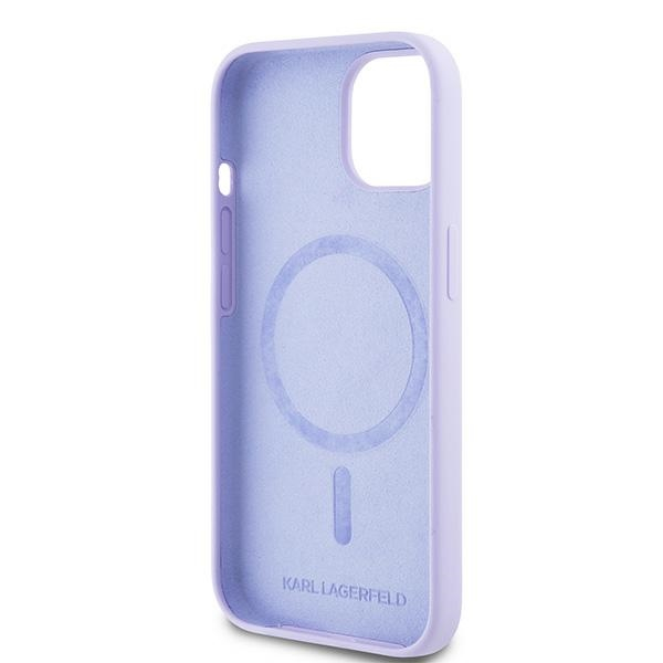 Husa pentru iPhone 15 Pro Karl Lagerfeld Silicone Ring MagSafe (KLHMP15LSCMKCRHU) Karl&Choupette, Purple [4]