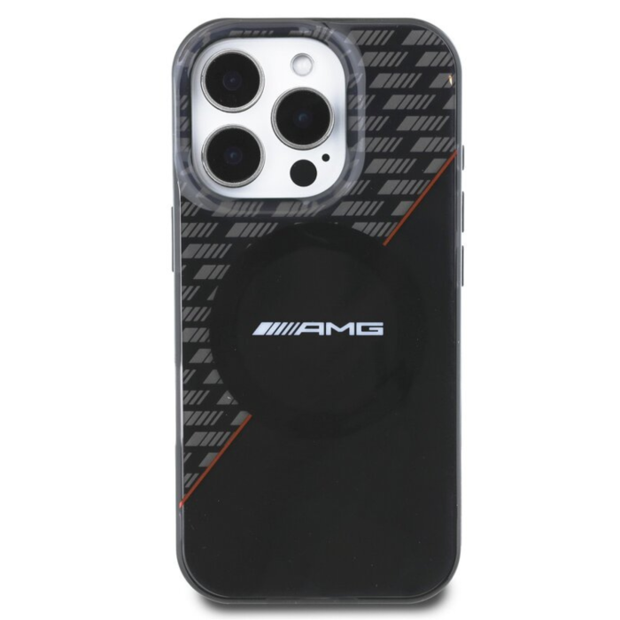 Husa pentru iPhone 16 Pro Max, AMG Rhombs MagSafe, Black/Red [2]