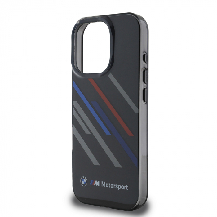 Husa pentru iPhone 16 Pro Max, BMW - Hardcase Motorsport IML Random Stripes (BMHCP16X23HTRAK) - Black [4]