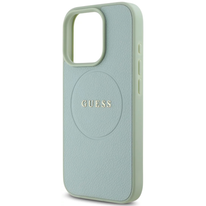 Husa pentru iPhone 16 Pro Max, Guess PU Grained Classic Logo MagSafe, Green [4]
