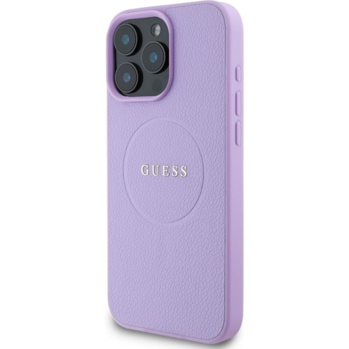 Husa pentru iPhone 16 Pro Max, Guess PU Grained Classic Logo MagSafe, Purple [3]
