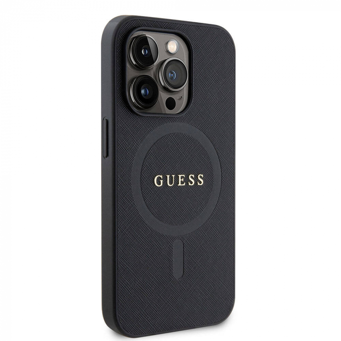 Husa pentru iPhone 16 Pro Max Guess Saffiano Classic MagSafe (GUHMP16XPSAHMCK) - Black [3]