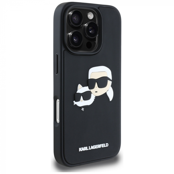 Husa pentru iPhone 16 Pro Max Karl Lagerfeld 3D - (KLHCP16XRBCKCHLK) - Rubber Karl and Choupette, Black [4]