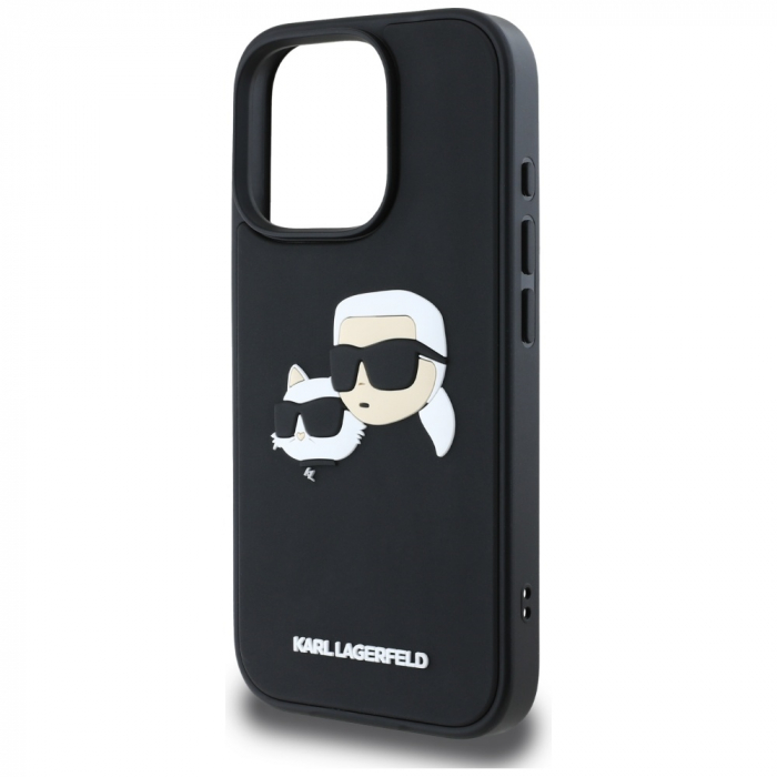 Husa pentru iPhone 16 Pro Max Karl Lagerfeld 3D - (KLHCP16XRBCKCHLK) - Rubber Karl and Choupette, Black [5]