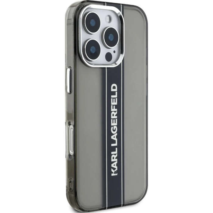 Husa pentru iPhone 16 Pro Max, Karl Lagerfeld IML Stripe Logo, Black [4]